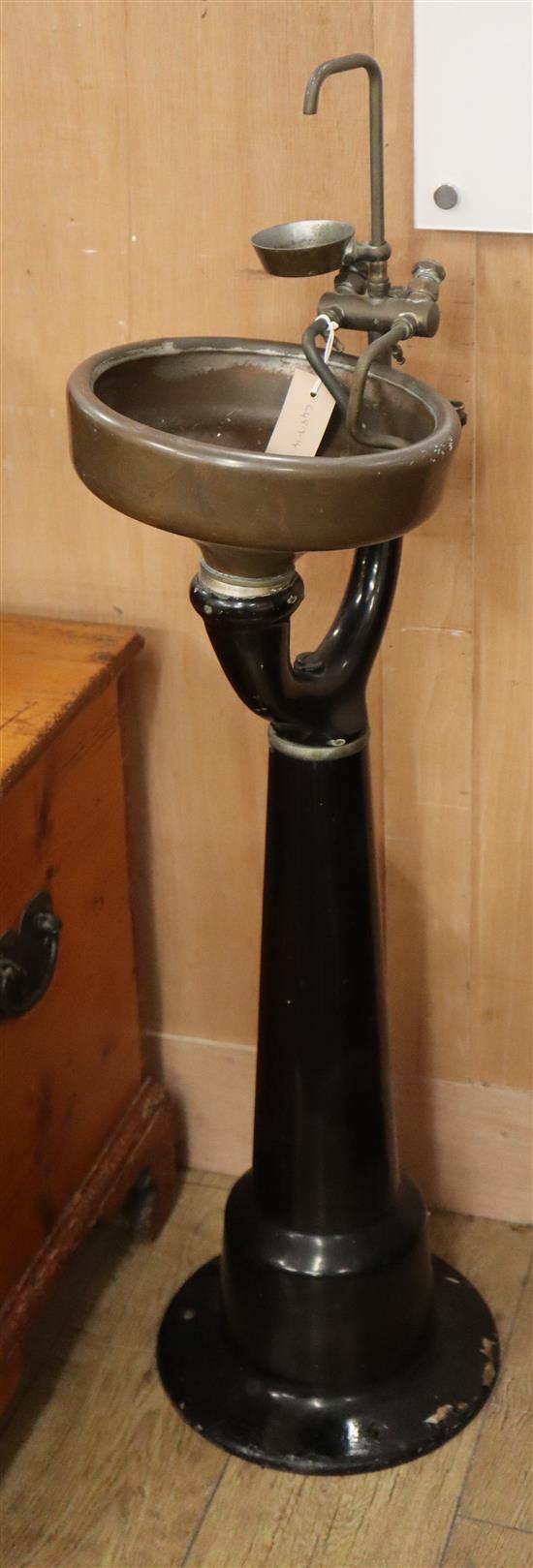 A vintage dentists spitoon H.110cm